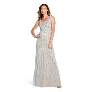 AIDAN MATTOX Cap Sleeve Beaded Ball Gown US 2 $550